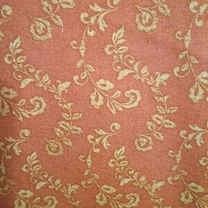 Coral Floral Print Fabric Panel